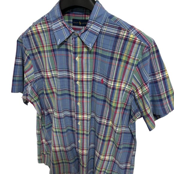Ralph Lauren Short Sleeve Button Up Shirt Men's Size XL Plaid Multicolor - Picture 2 of 6